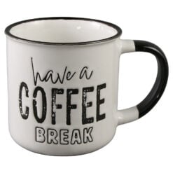 Cana din ceramica 250 ml Coffee Love alb/negru