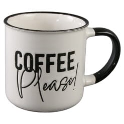 Cana din ceramica 250 ml Coffee Love alb/negru