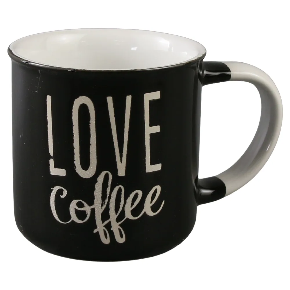 Cana din ceramica 250 ml Coffee Love alb/negru Cana din ceramica 250 ml Coffee Love alb/negru