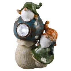 Figurina decorativa de gradina din rasina cu lampa solara 18 cm