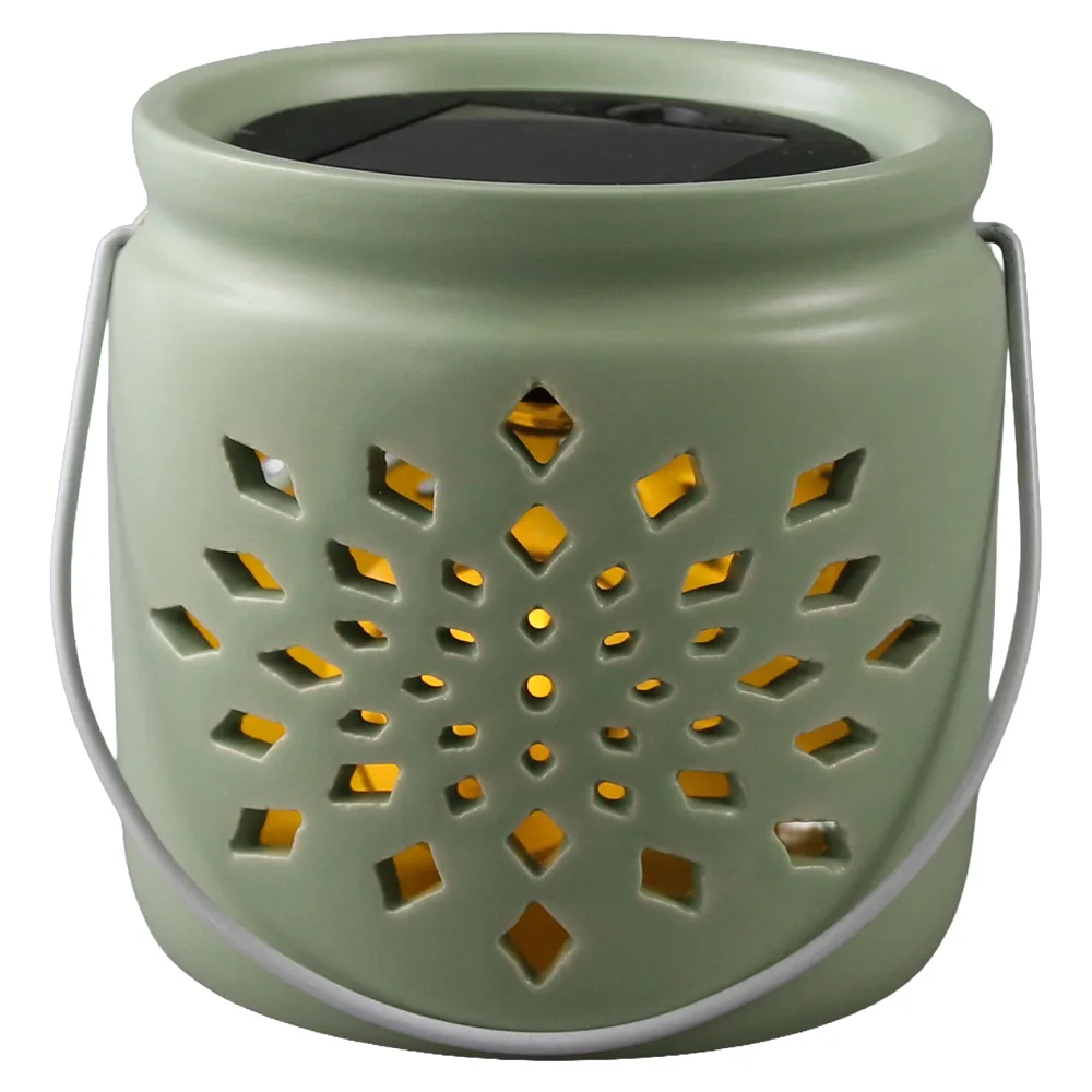Lampa solara decorativa din ceramica 9 x 9 cm Lampa solara decorativa din ceramica 9 x 9 cm