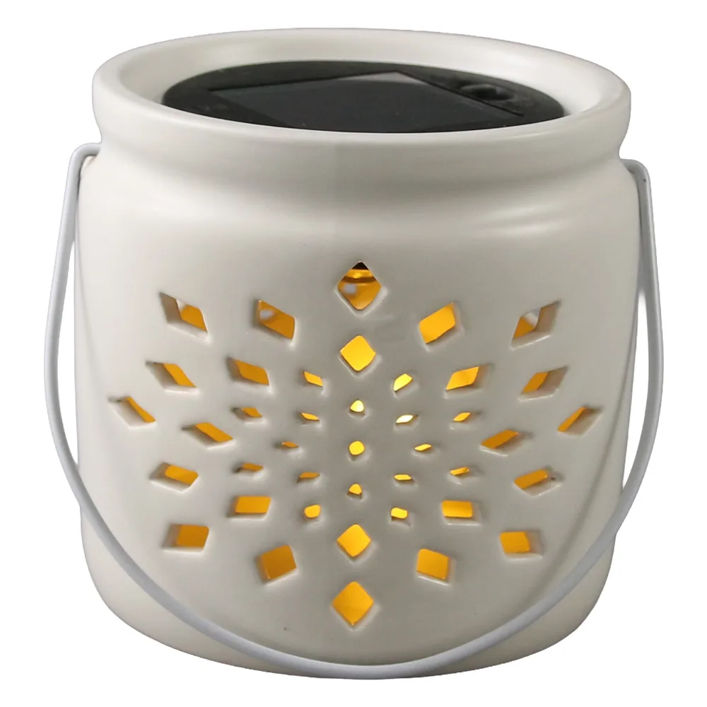 Lampa solara decorativa din ceramica 9 x 9 cm Lampa solara decorativa din ceramica 9 x 9 cm