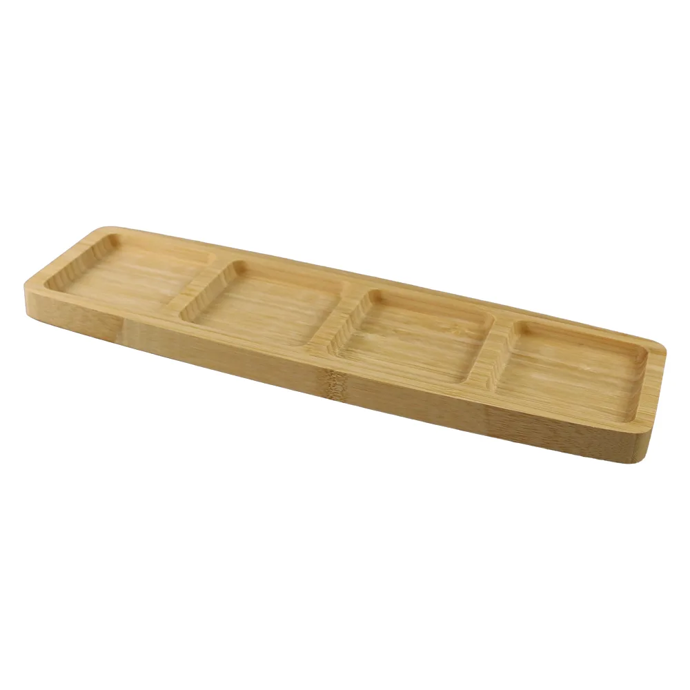 Platou de servire din bambus cu 4 compartimente 33 x 10  cm