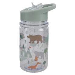 Sticla sport din plastic cu pai 450 ml modele variate