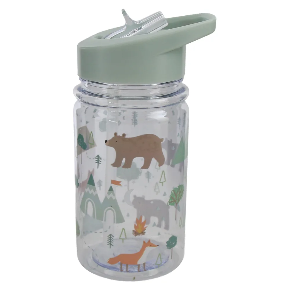 Sticla sport din plastic cu pai 450 ml modele variate Sticla sport din plastic cu pai 450 ml modele variate