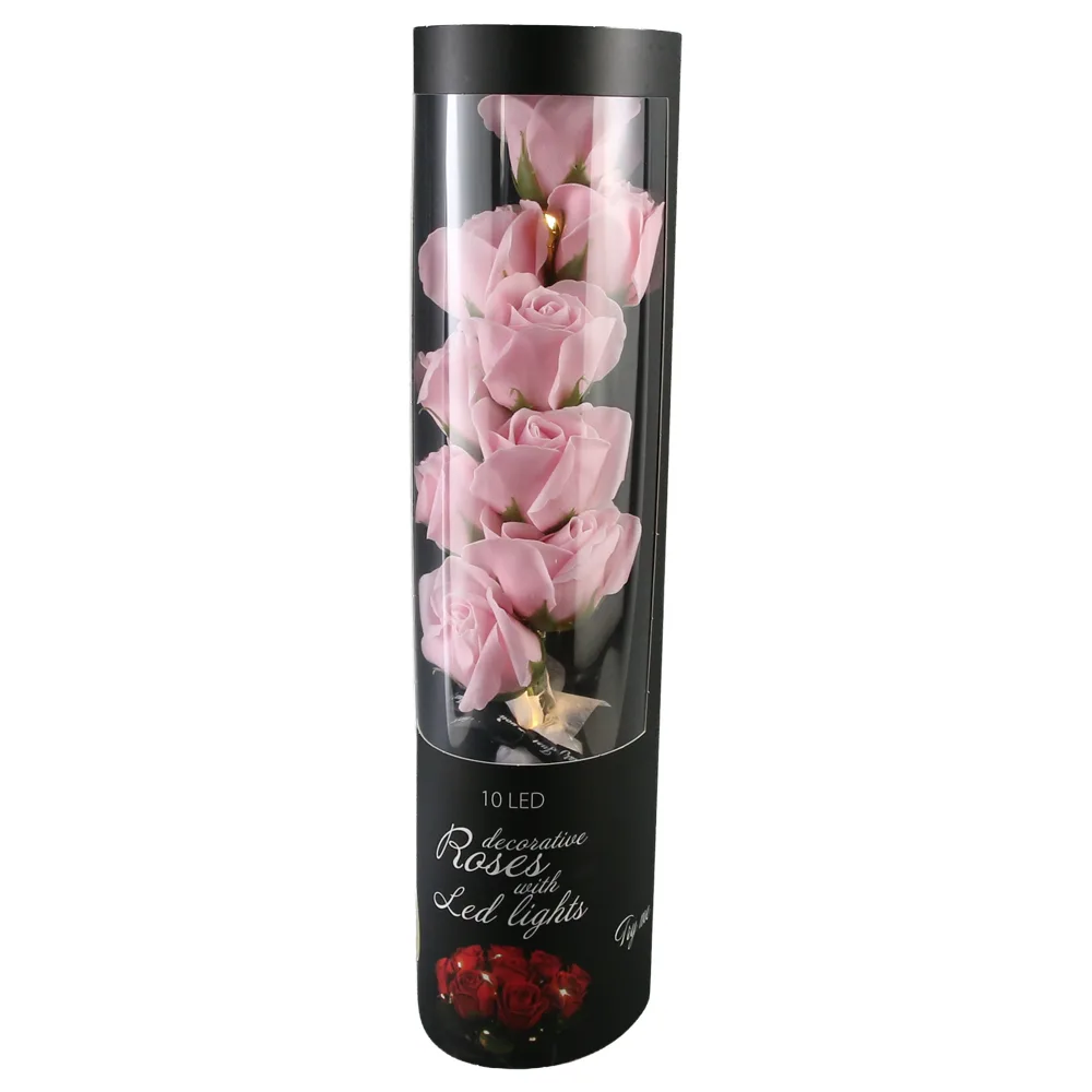 Buchet decorativ trandafir cu 10 LED-uri Buchet decorativ trandafir cu 10 LED-uri