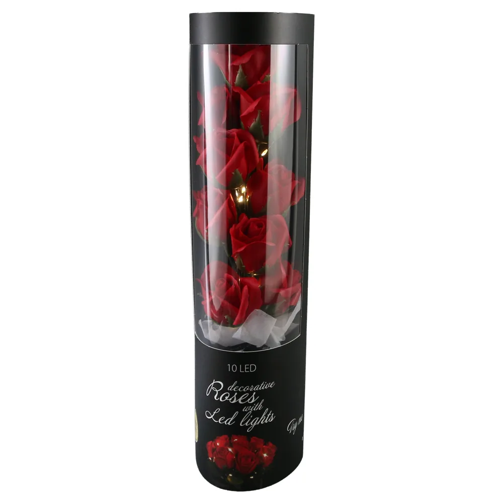 Buchet decorativ trandafir cu 10 LED-uri Buchet decorativ trandafir cu 10 LED-uri