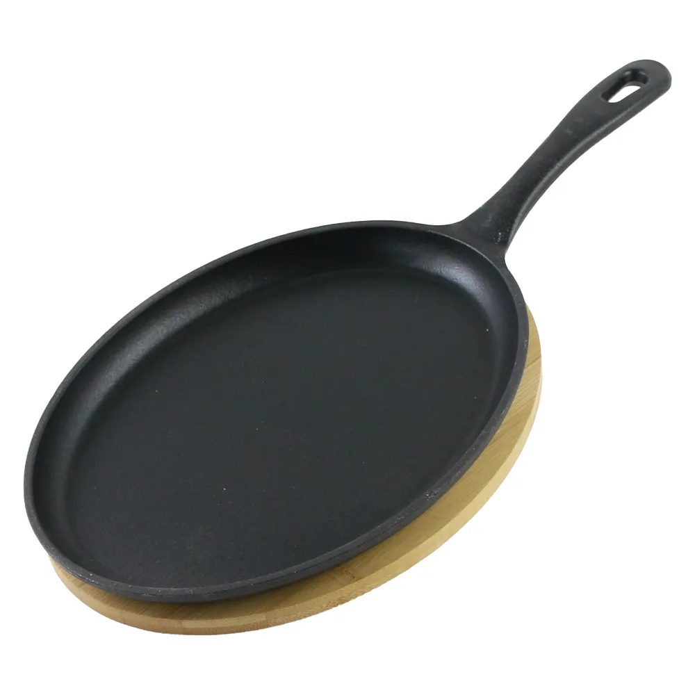Tigaie din fonta cu maner si suport bambus 24 cm Tapas pan