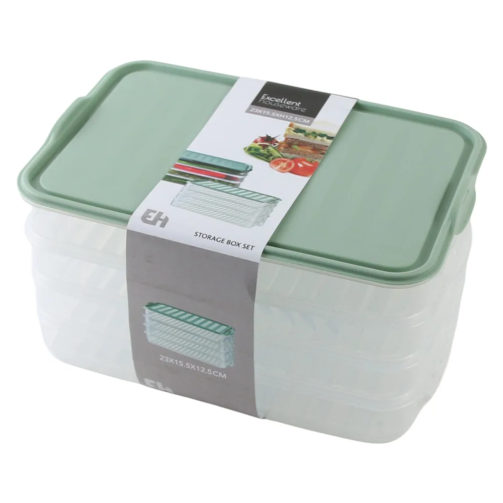 Set 2 cutii pentru alimente din plastic 23 x 15.5 x 12.5 cm Excellent Houseware Set 2 cutii pentru alimente din plastic 23 x 15.5 x 12.5 cm Excellent Houseware