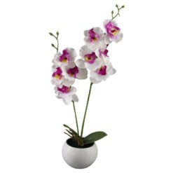 Orhidee artificiala in ghiveci ceramic 39 cm