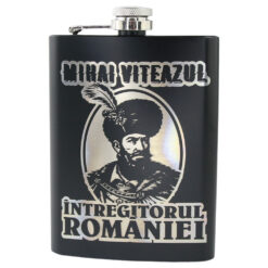 Plosca metalica gravata 220 ml "Mihai Viteazul