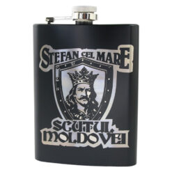 Plosca metalica gravata 220 ml "Stefan cel Mare
