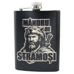 Plosca metalica gravata 220 ml "Mandru de Stramosi"