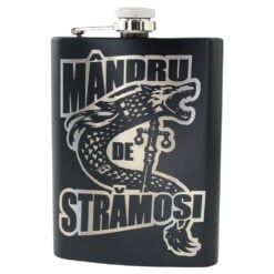 Plosca metalica gravata 220 ml "Mandru de Stramosi"