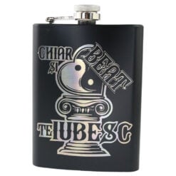 Plosca metalica gravata 220 ml "Chiar si beat te iubesc!"