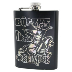 Plosca metalica gravata 220 ml "Buszke vagyok Oseimre"