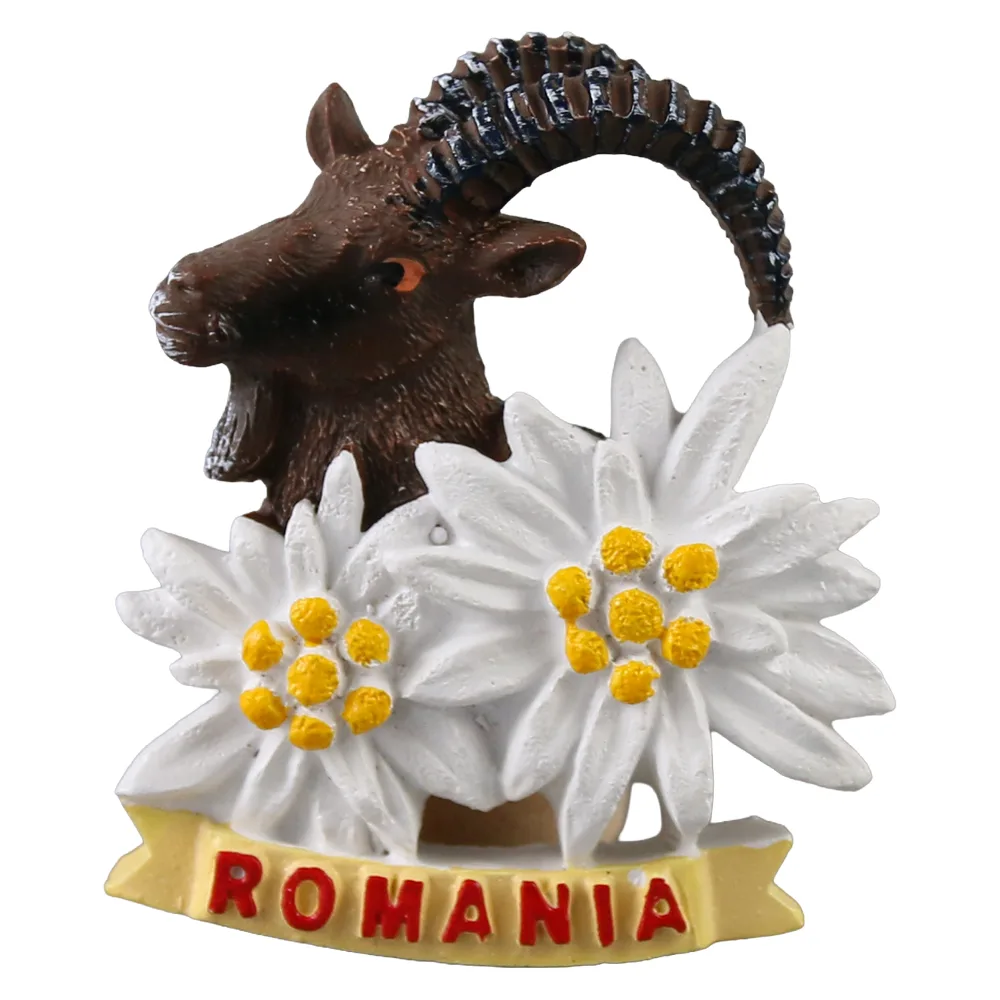 Magnet frigider din rasina "Romania" 6.5 cm