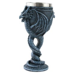 Pocal din metal si rasina Dragon 8 x 18 cm