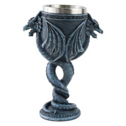 Pocal din metal si rasina Dragon 8 x 18 cm