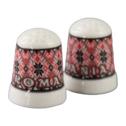 Ornament degetar din ceramica "Romania" 3 cm - se vinde 12 buc./cut. cu motive traditionale