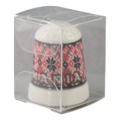 Ornament degetar din ceramica "Romania" 3 cm - se vinde 12 buc./cut. cu motive traditionale