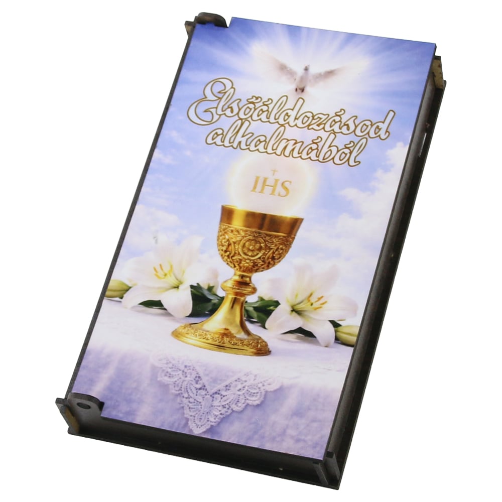 Caseta cadou din lemn pentru bani "Elsoaldozasod alkalmabol!" 17.5 x 10 cm Caseta cadou din lemn pentru bani "Elsoaldozasod alkalmabol!" 17.5 x 10 cm