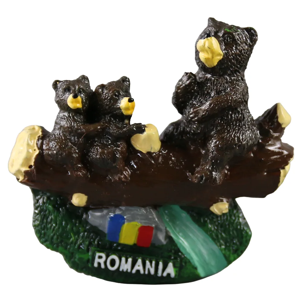 Magnet frigider din rasina "Romania" 6 x 5.5 cm