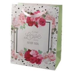 Punga cadou din hartie 18 x 23 cm "A true Love story never ends"
