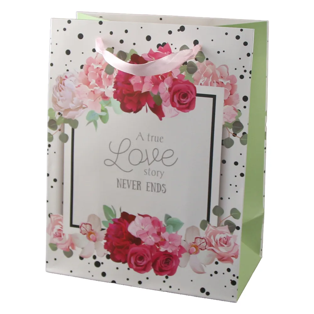 Punga cadou din hartie 18 x 23 cm "A true Love story never ends" Punga cadou din hartie 18 x 23 cm "A true Love story never ends"
