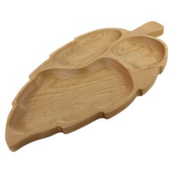 Platou din lemn cu 3 compartimente Frunza 26 x 53 cm