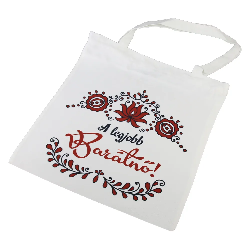 Sacosa textil cu fermoar "A legjobb Baratno!" 36 x 39 cm