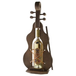 Suport din lemn vioara cu sticla de vin 750 ml