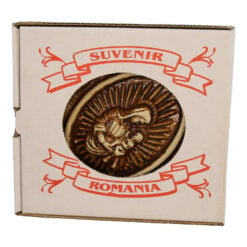 Placheta din ipsos Fecioara Maria cu Pruncul 9 x 13 cm in cutie
