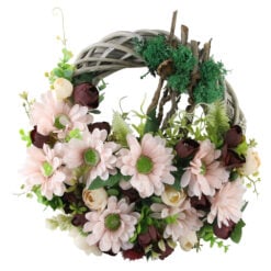 Coronita decorativa cu flori 33 cm