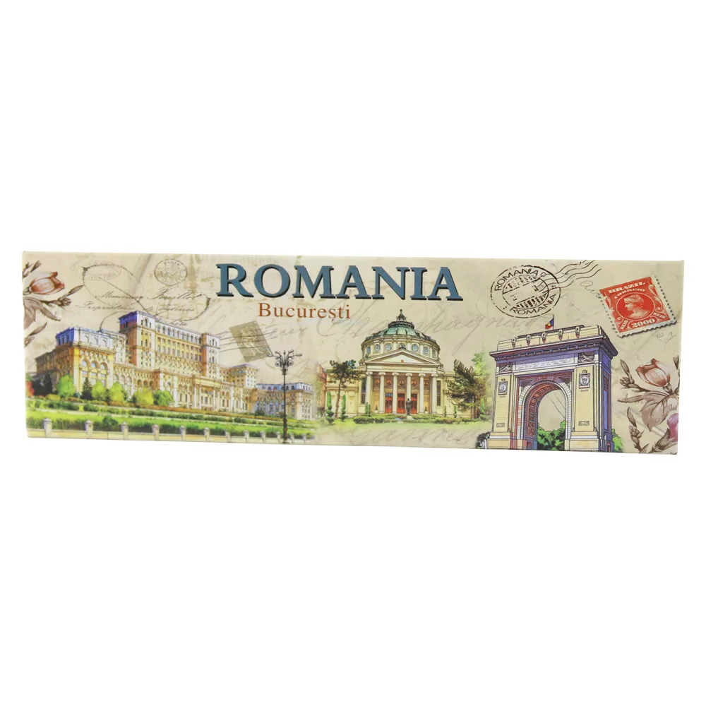 Magnet de frigider suvenir din plastic "Romania" 17 x 5 cm Bucuresti