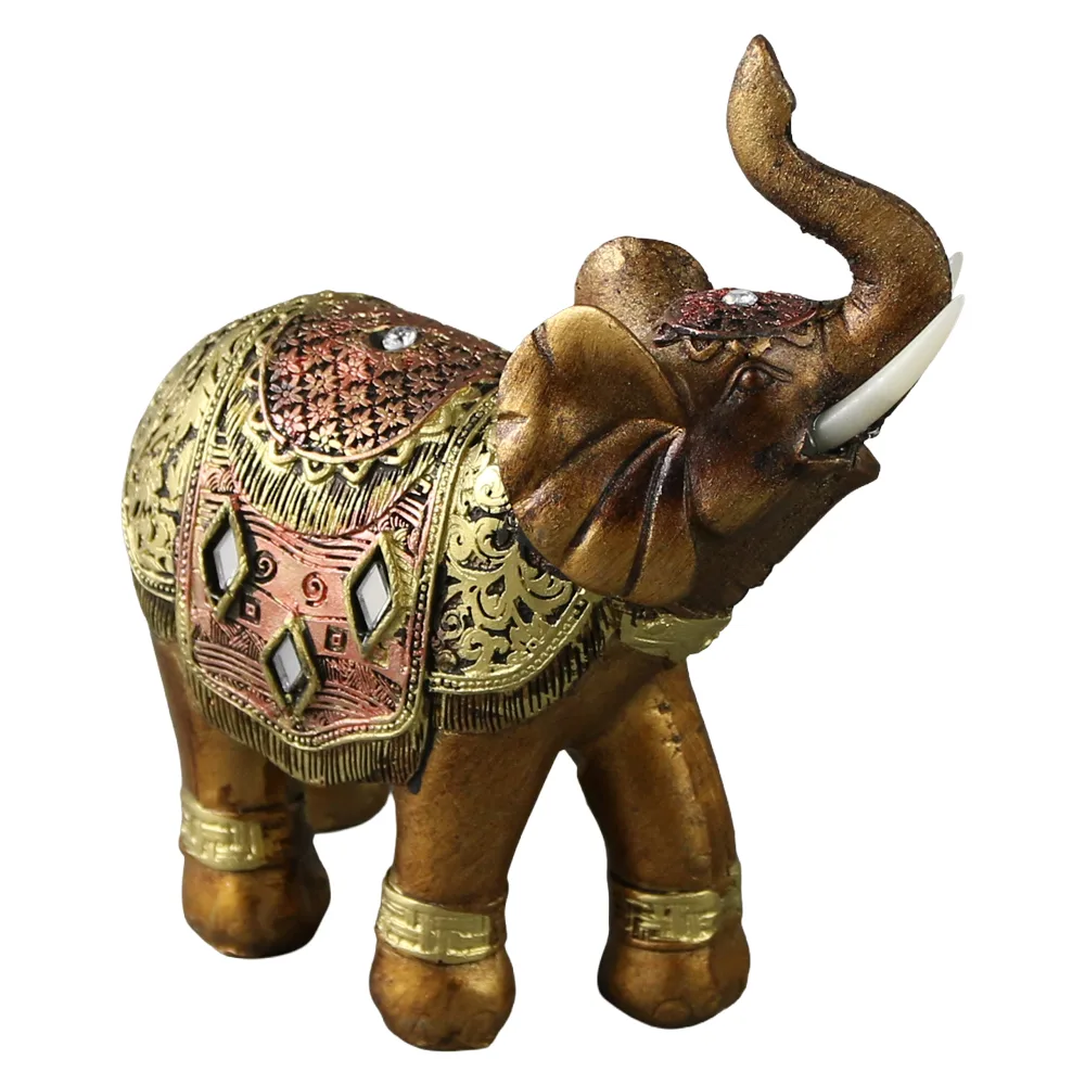 Figurina elefant din rasina aurie 11 x 12 cm Figurina elefant din rasina aurie 11 x 12 cm
