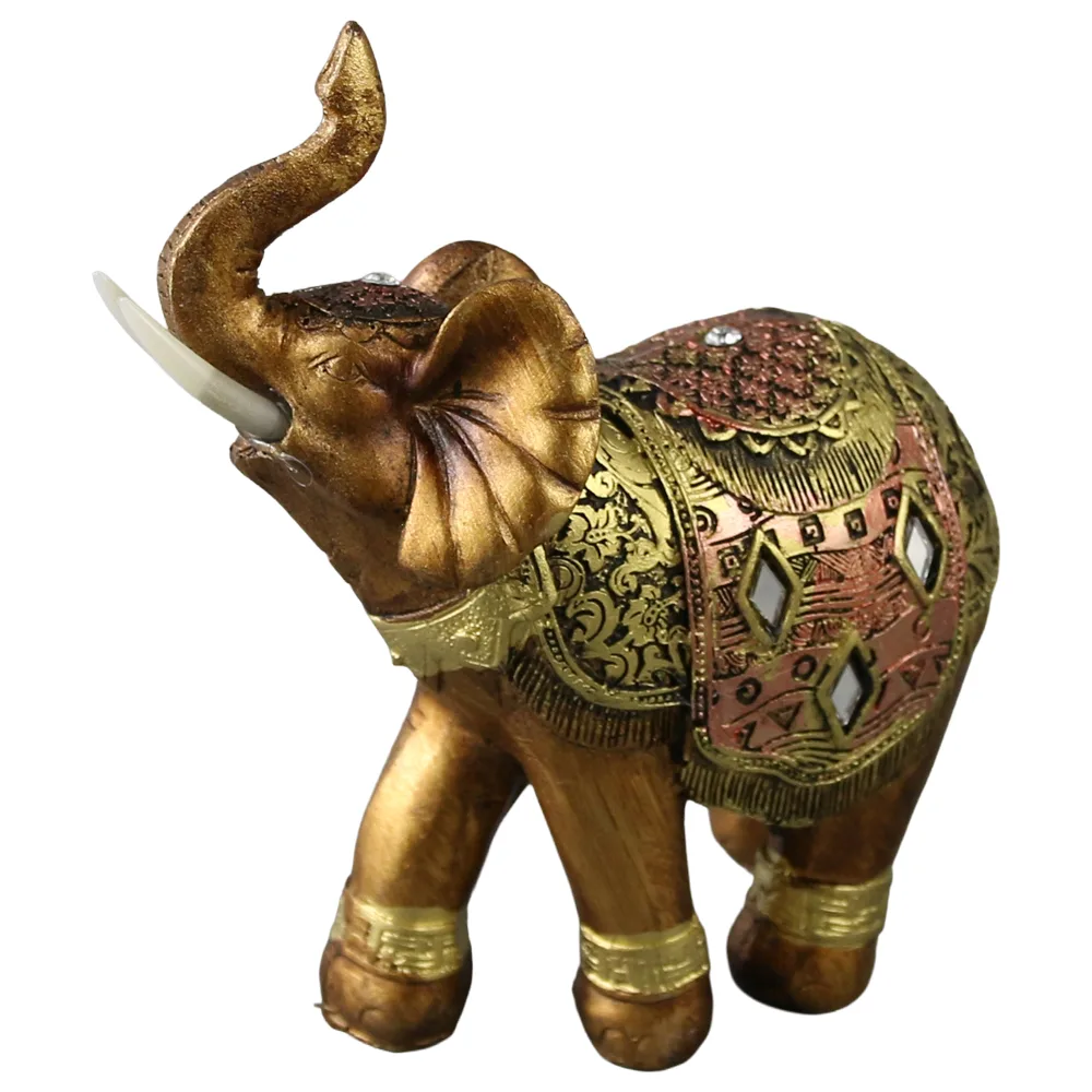 Figurina elefant din rasina aurie 11 x 12 cm Figurina elefant din rasina aurie 11 x 12 cm