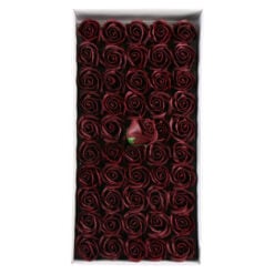 Trandafiri de sapun bordo 5 cm 50 bucati / cutie