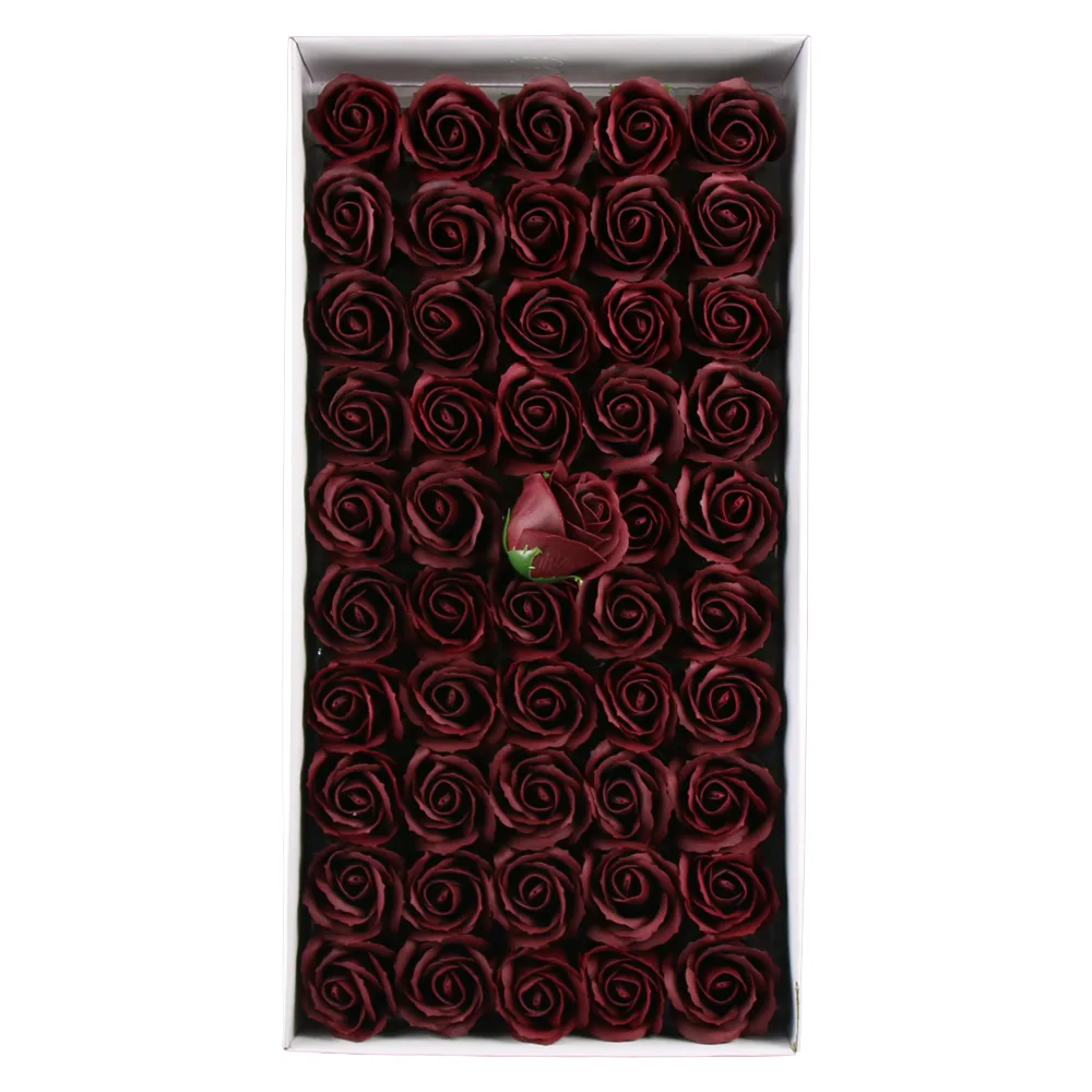 Trandafiri de sapun bordo 5 cm 50 bucati / cutie Trandafiri de sapun bordo 5 cm 50 bucati / cutie