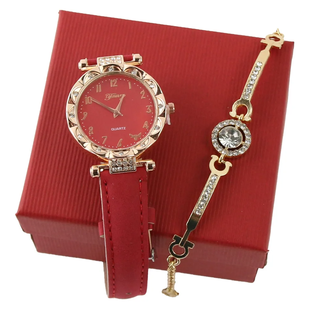 Set cadou pentru femei 2 piese ceas cu bratara in cutie cadou Set cadou pentru femei 2 piese ceas cu bratara in cutie cadou