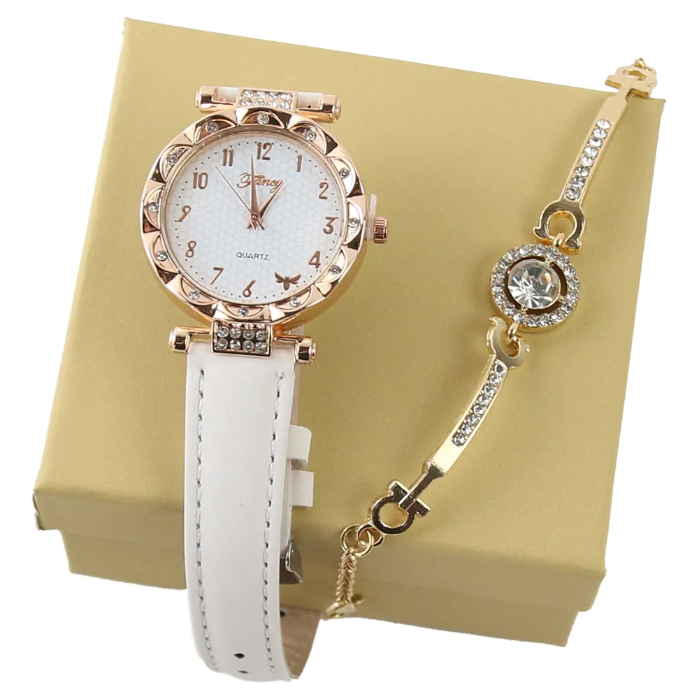 Set cadou pentru femei 2 piese ceas cu bratara in cutie cadou Set cadou pentru femei 2 piese ceas cu bratara in cutie cadou