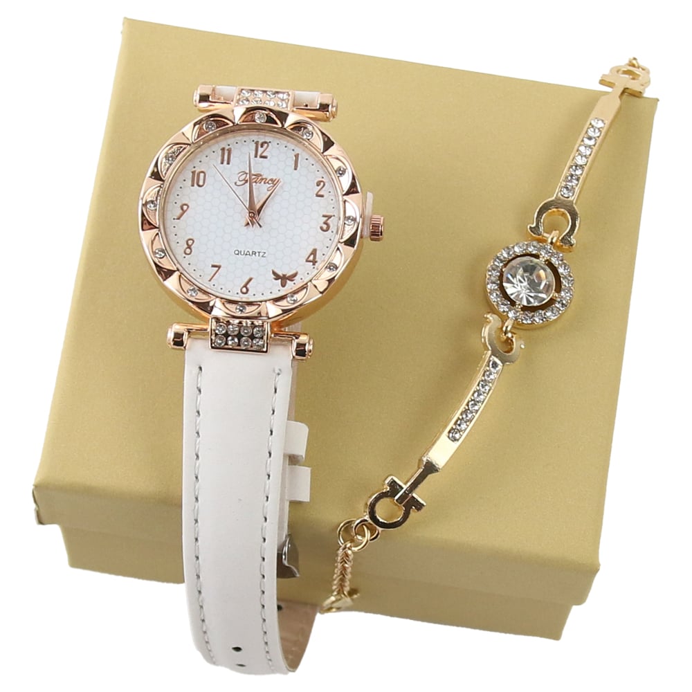 Set cadou pentru femei 2 piese ceas cu bratara in cutie cadou Set cadou pentru femei 2 piese ceas cu bratara in cutie cadou