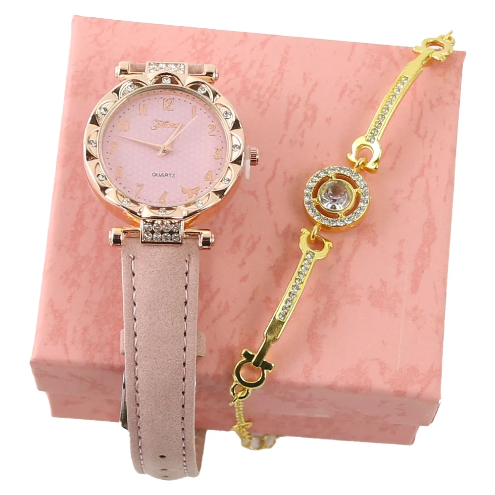 Set cadou pentru femei 2 piese ceas cu bratara in cutie cadou Set cadou pentru femei 2 piese ceas cu bratara in cutie cadou