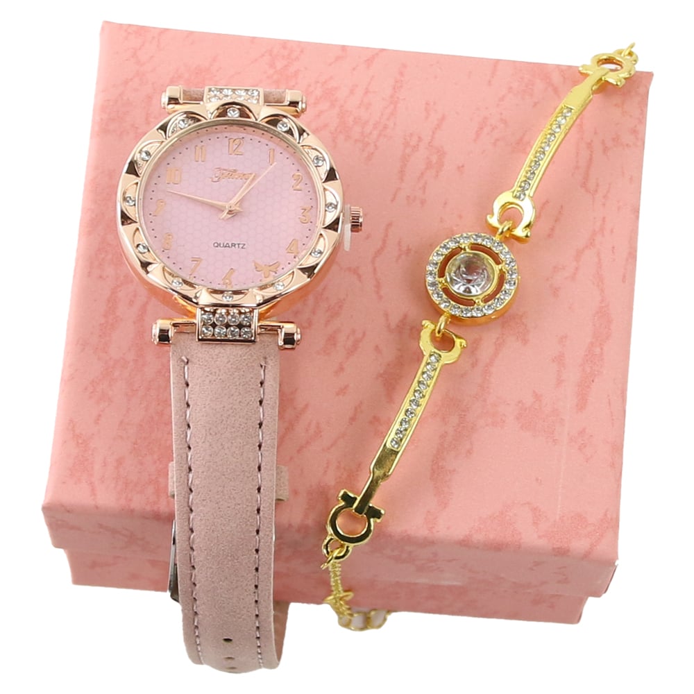 Set cadou pentru femei 2 piese ceas cu bratara in cutie cadou Set cadou pentru femei 2 piese ceas cu bratara in cutie cadou