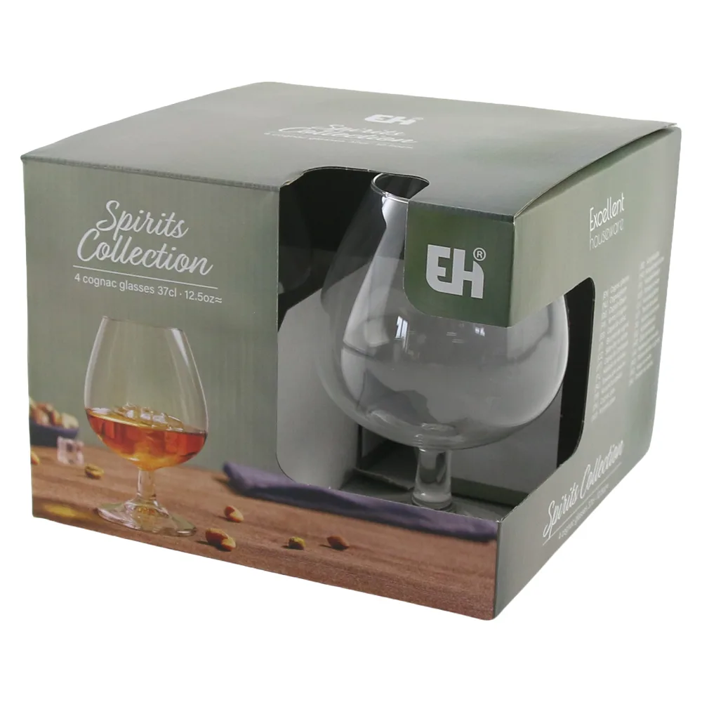 Set 4 pahare pentru coniac 370 ml Excellent Houseware