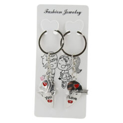 Set 2 brelocuri metalice pentru cuplu Love 9 cm