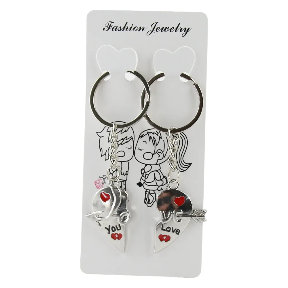 Set 2 brelocuri metalice pentru cuplu Love 9 cm