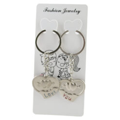 Set 2 brelocuri metalice pentru cuplu Love 9 cm