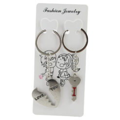 Set 2 brelocuri metalice pentru cuplu Love 9 cm