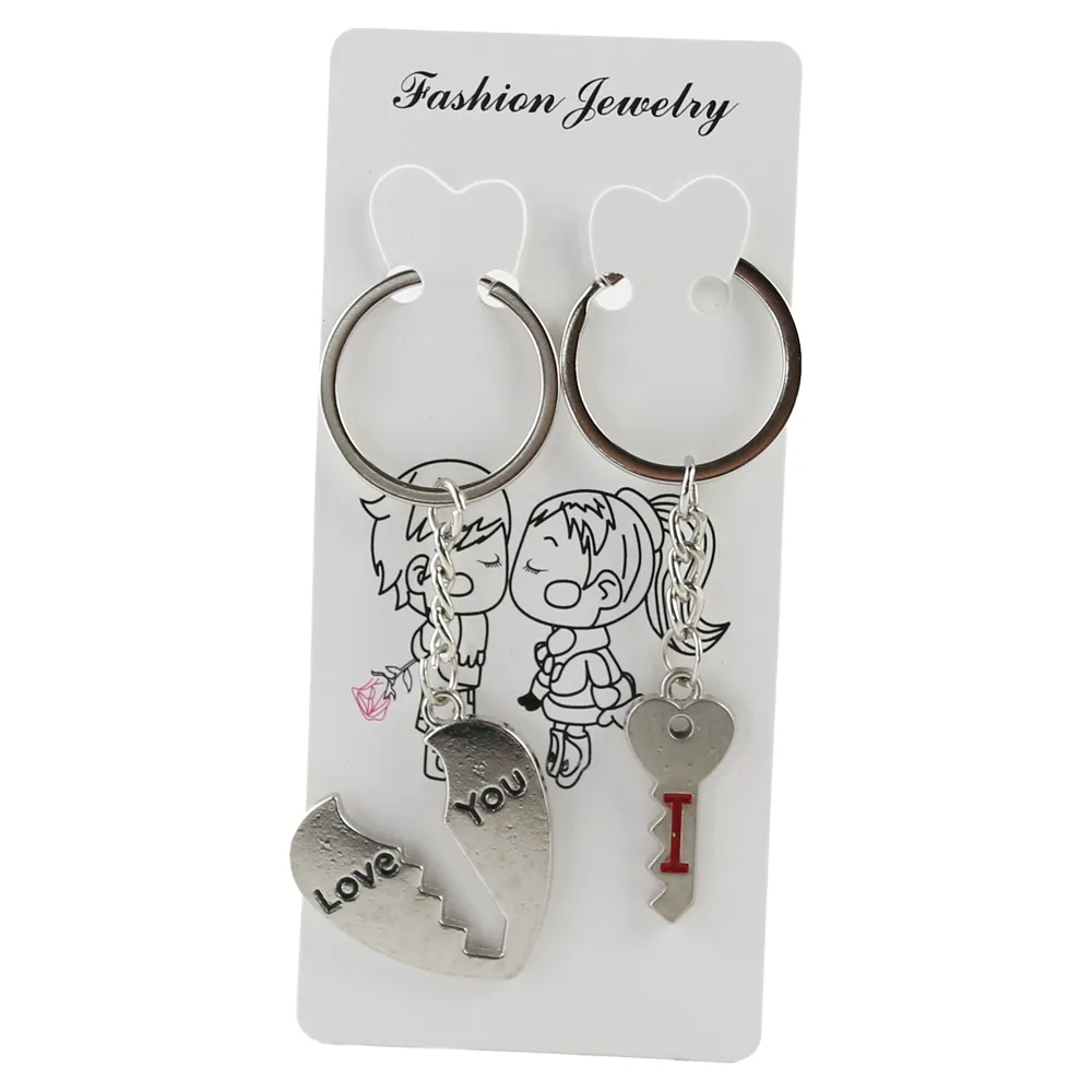 Set 2 brelocuri metalice pentru cuplu Love 9 cm